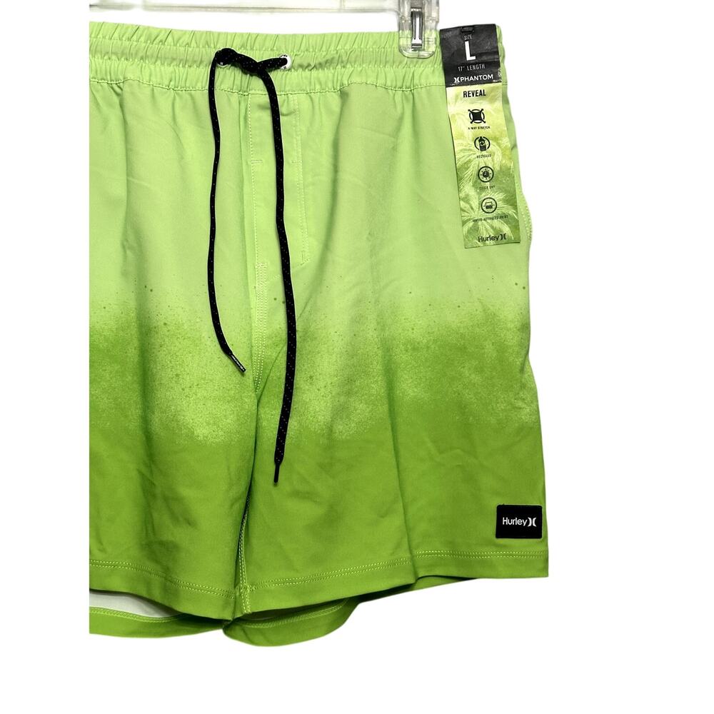 Hurley Lime Green Drawstring Board Shorts Beach Vacation Tropical Style XXL NWT - Picture 4 of 10